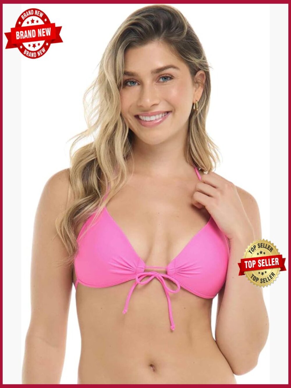 Molded Cup Triangle Push Up Bikini Top Swimsuit